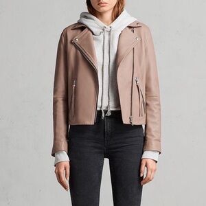 All Saints Dalby Leather Biker Jacket Size 4